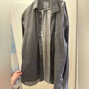 Billy Reid grey made in USA button up shirt see pics size 17 euc